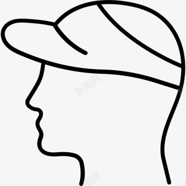 网球面罩帽子头部图标