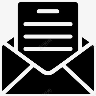 打开的电子邮件通信邮件信封图标