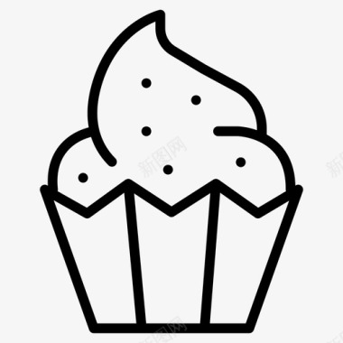 纸杯蛋糕面包店松饼图标