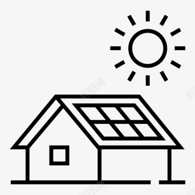 家用太阳能板清洁能源家用能源图标