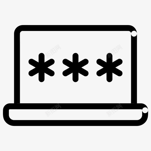 笔记本电脑密码锁开svg_新图网 https://ixintu.com 笔记本 电脑 密码 密码锁 安全