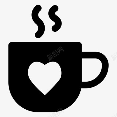 最爱热的茶杯最爱的热茶杯咖啡杯图标