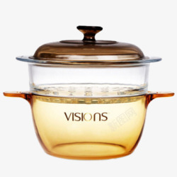 玻璃蒸锅康宁VISIONS晶彩透明蒸锅玻璃汤锅蒸格高清图片