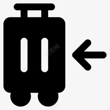 手提箱箭头左行李打包图标