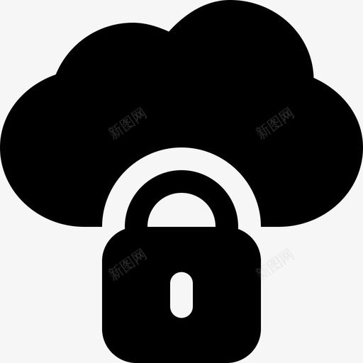 云安全图标防护锁svg_新图网 https://ixintu.com 安全 图标 防护 网络 联网 设置
