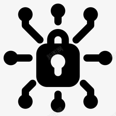 网络安全锁挂锁图标
