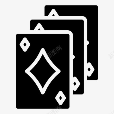 三张牌扑克黑杰克赌场图标