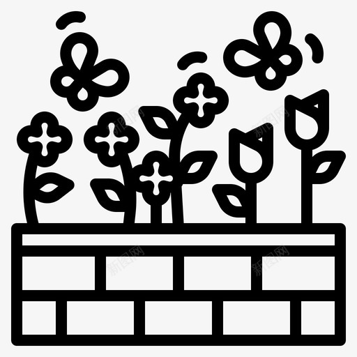花园花卉植物svg_新图网 https://ixintu.com 花卉 花园 植物 自然 城市 公园 轮廓