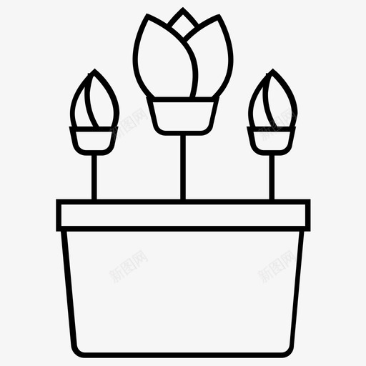 花盆花生态svg_新图网 https://ixintu.com 盆花 花盆 生态环境 花卉