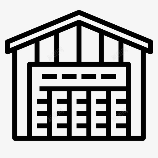 车库房地产停车场svg_新图网 https://ixintu.com 房地产 车库 停车场 车辆 建筑 轮廓 图标