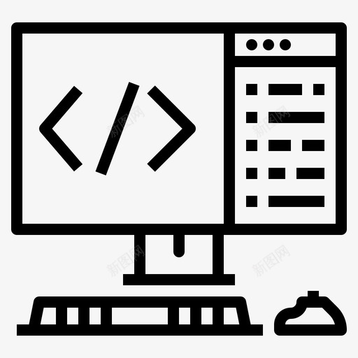 网页开发编码计算机svg_新图网 https://ixintu.com 开发 网页 开发网 编码 计算机 人员 编程 启动 大纲 图标