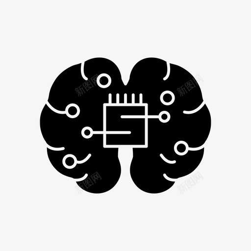 芯片思维大脑创造力svg_新图网 https://ixintu.com 芯片 思维 大脑 创造力 头部 字形 图标