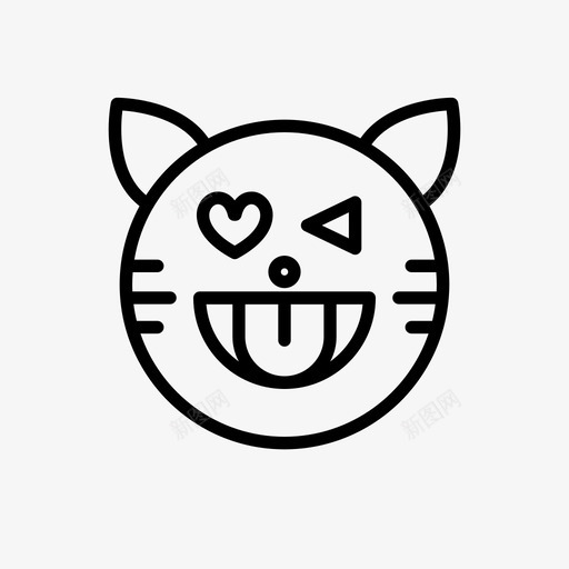 老虎猫表情符号svg_新图网 https://ixintu.com 老虎 表情 符号 舌头