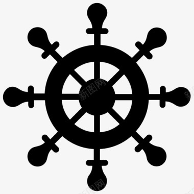 船舵航海导航船导航图标