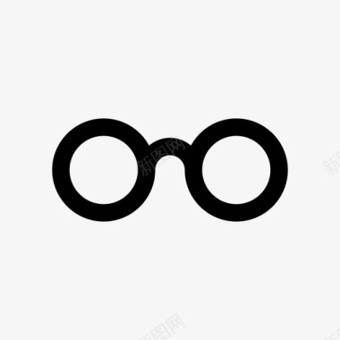 圆眼镜复古视觉图标