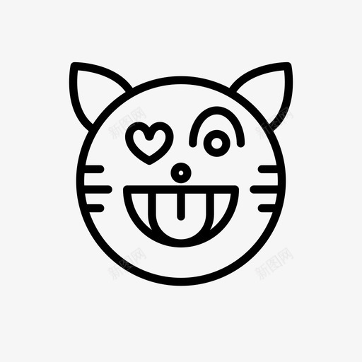 老虎猫表情符号svg_新图网 https://ixintu.com 老虎 表情 符号 舌头