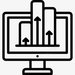 流量上升co条形图箭头搜索引擎优化高清图片