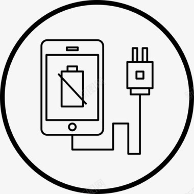 电池电量低充电智能手机图标