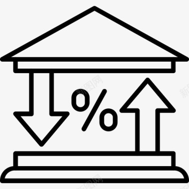贬值银行利息图标