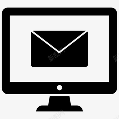 电子邮件通信网络和通信字形图标图标