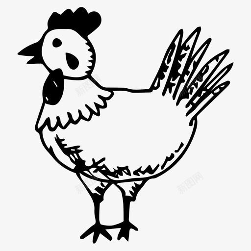 鸡鸟农场svg_新图网 https://ixintu.com 鸡鸟 农场 母鸡 素描 卡通 动物