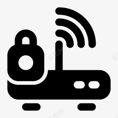 wifi锁互联网路由器图标