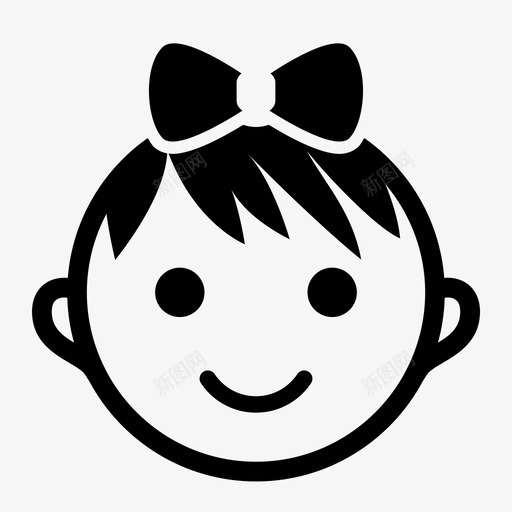 小女孩娃娃脸孩子脸svg_新图网 https://ixintu.com 小女孩 娃娃脸 孩子 有趣 快乐 乐的 女孩