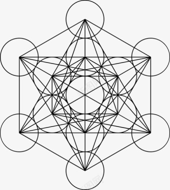 麦塔龙立方体几何学神圣图标