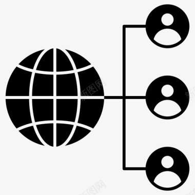 全球网络联盟营销全球连接图标