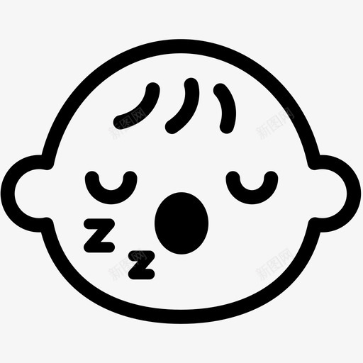 睡觉宝宝孩子svg_新图网 https://ixintu.com 宝宝 孩子 表情 符号 睡觉 情绪 卷个