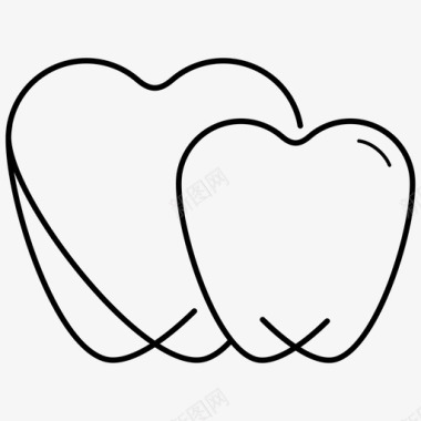 牙齿健康牙医心脏图标