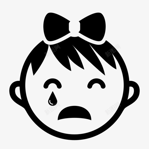 小女孩孩子哭了孩子的脸svg_新图网 https://ixintu.com 孩子 小女孩 哭了 童年