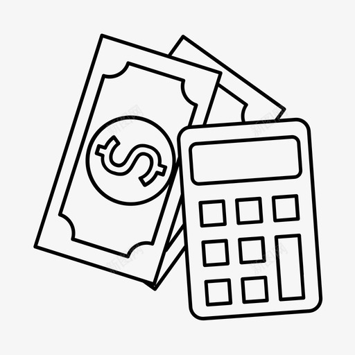 纸币和计算器商业金融svg_新图网 https://ixintu.com 纸币 计算器 商业 金融