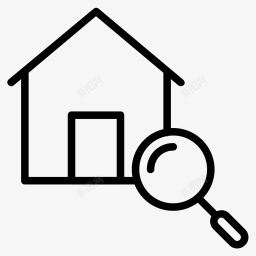 找家找房子放大镜svg_新图网 https://ixintu.com 找家 房子 放大镜 搜索 家庭 调查