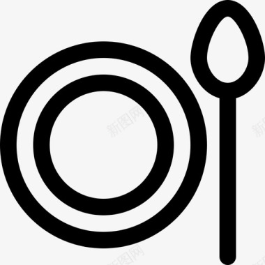 晚餐盘子叉子图标