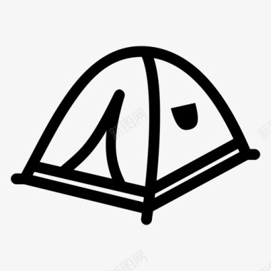 帐篷编织物露营车图标