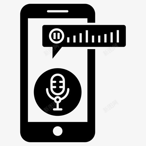 语音留言录音机语音备忘svg_新图网 https://ixintu.com 语音 录音机 留言 备忘 备忘录 网络 通信 字形 图标