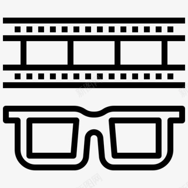 3d眼镜电影多媒体图标