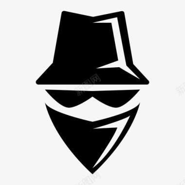 间谍软件匿名黑客图标