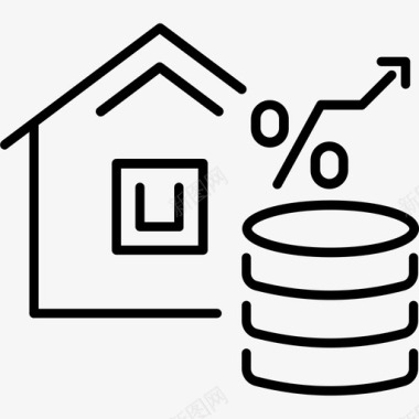 百分比收入屋贡献金钱图标
