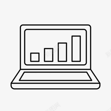笔记本电脑图表商业金融图标