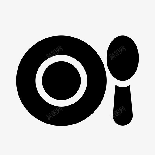 餐具婴儿食物svg_新图网 https://ixintu.com 婴儿 餐具 食物 盘子 勺子 固体