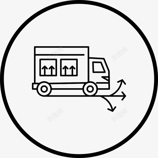 送货车商业线路图标svg_新图网 https://ixintu.com 送货 货车 商业 线路 图标