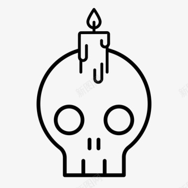 骷髅蜡烛骨头万圣节图标