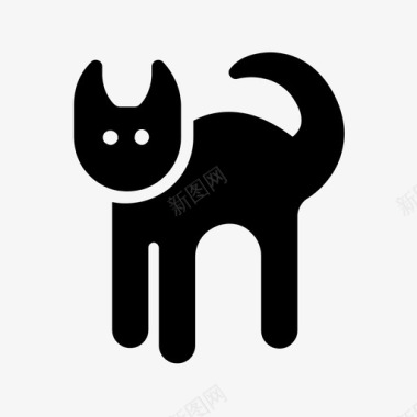 黑猫宠物恐怖图标