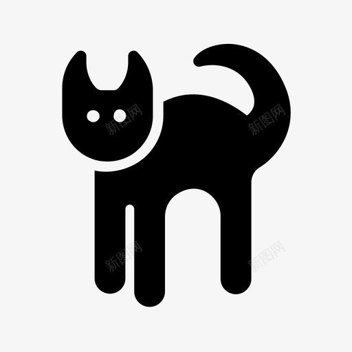 黑猫宠物恐怖svg_新图网 https://ixintu.com 恐怖 黑猫 宠物 万圣节