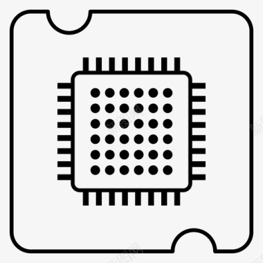 cpu插座中央处理器电脑芯片图标