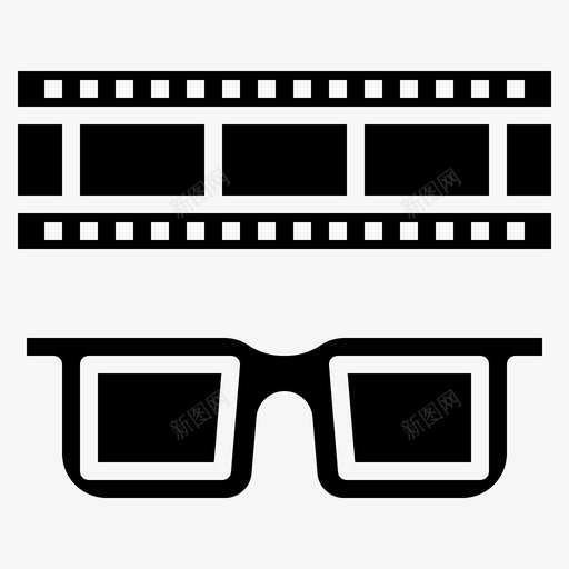 3d眼镜电影多媒体svg_新图网 https://ixintu.com 眼镜 电影 多媒体 视频制作 字形