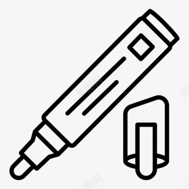 记号笔纸板荧光笔图标