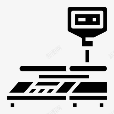 重量秤数字清洁轮廓d图标